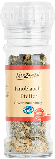 Knoblauchpfeffer in der Mühle