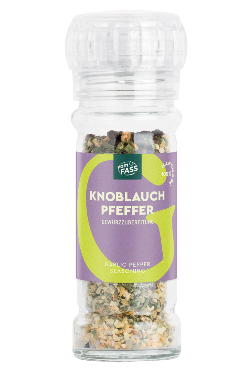Knoblauchpfeffer in der Mühle
